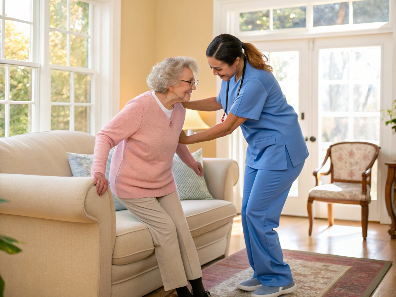 Nurse aide near Hackensack University Medical Center NJ — safe standing transfer assistance