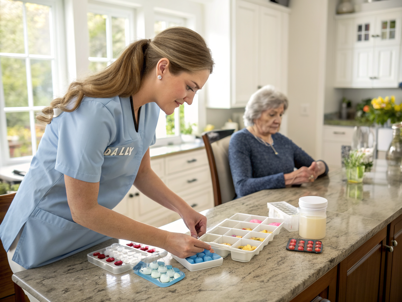 Nurse aide medication management near Hackensack NJ — pill box organization