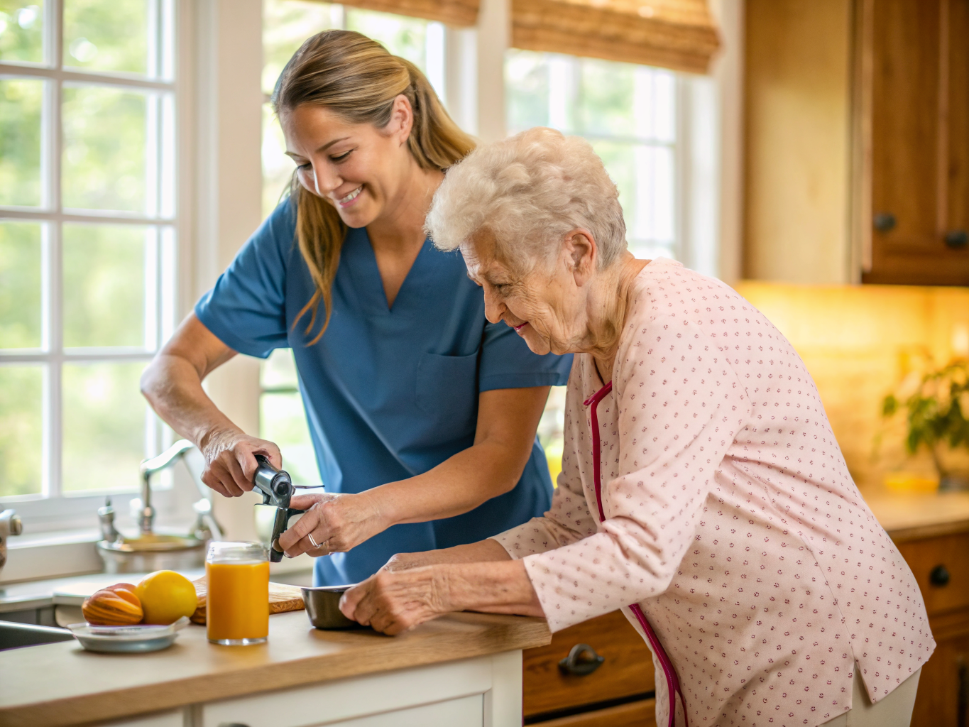 Post-rehab adaptive kitchen near Hackensack NJ — occupational therapy jar opening