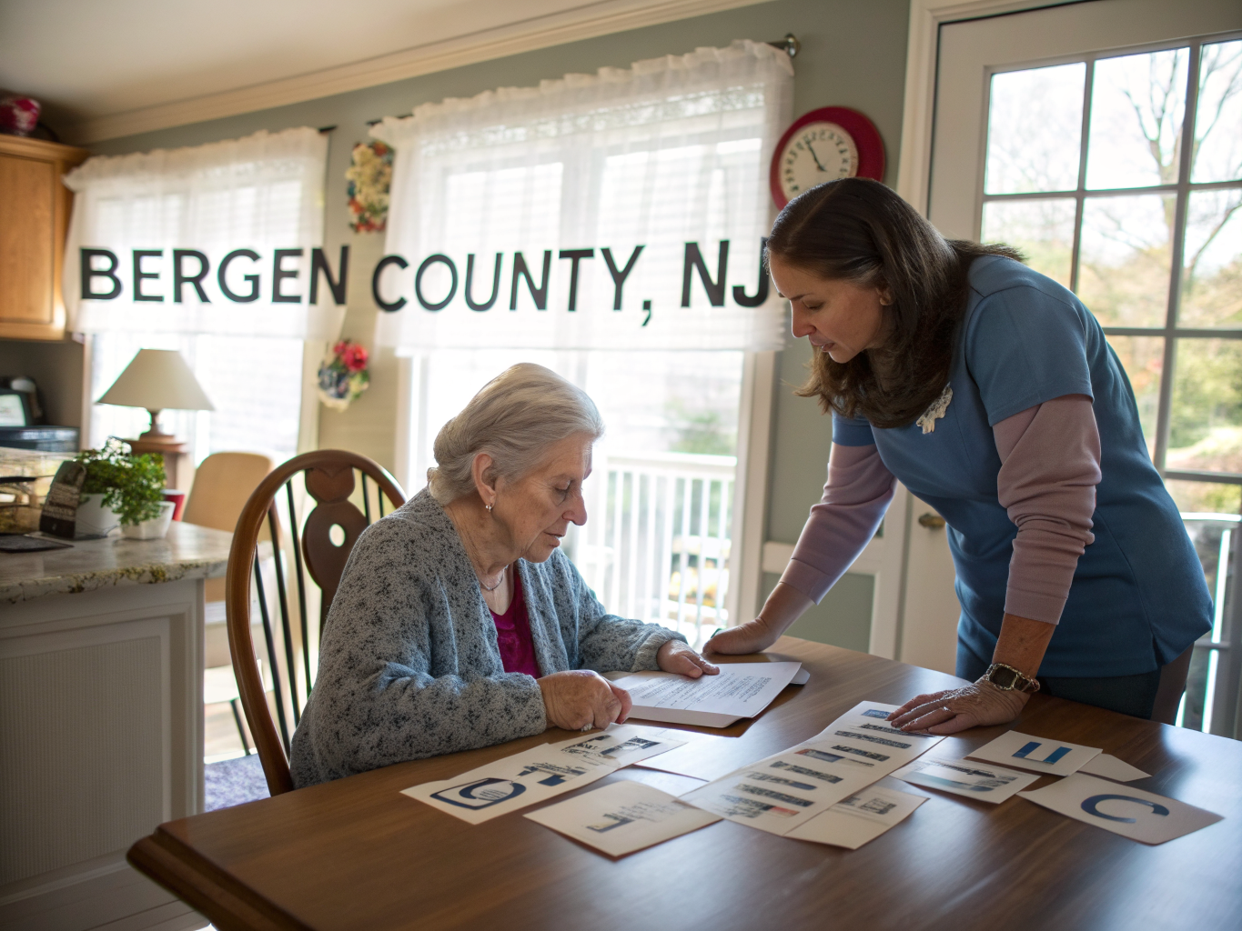 Post-stroke speech therapy near Hackensack NJ — flash card exercise reinforcement at home