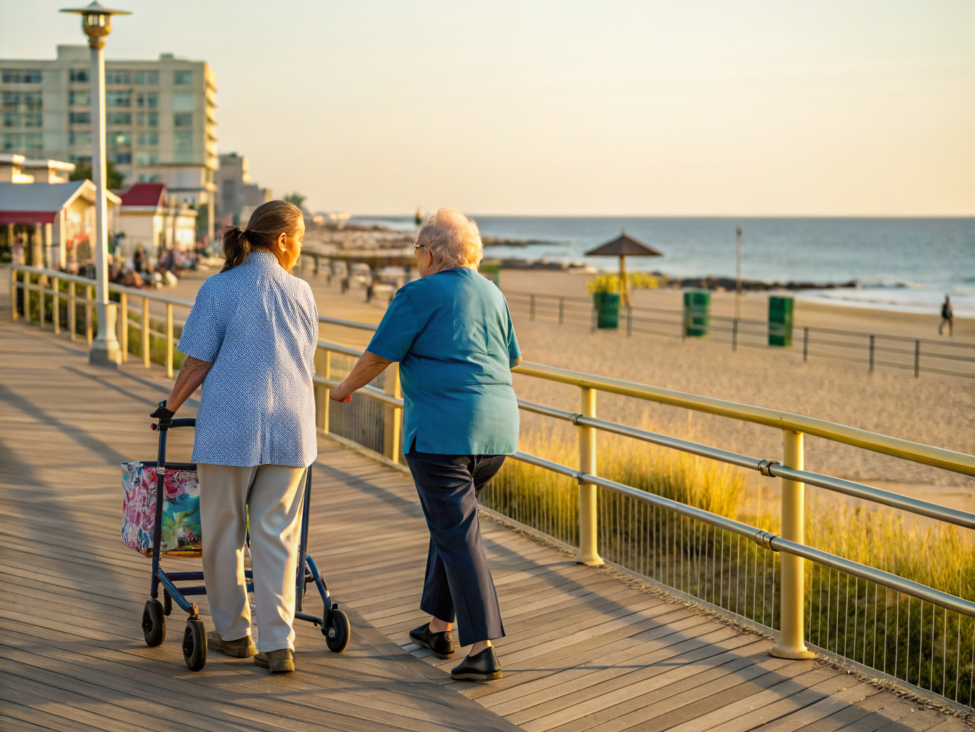 Home health aide providing care for a senior resident in Belmar NJ Monmouth County