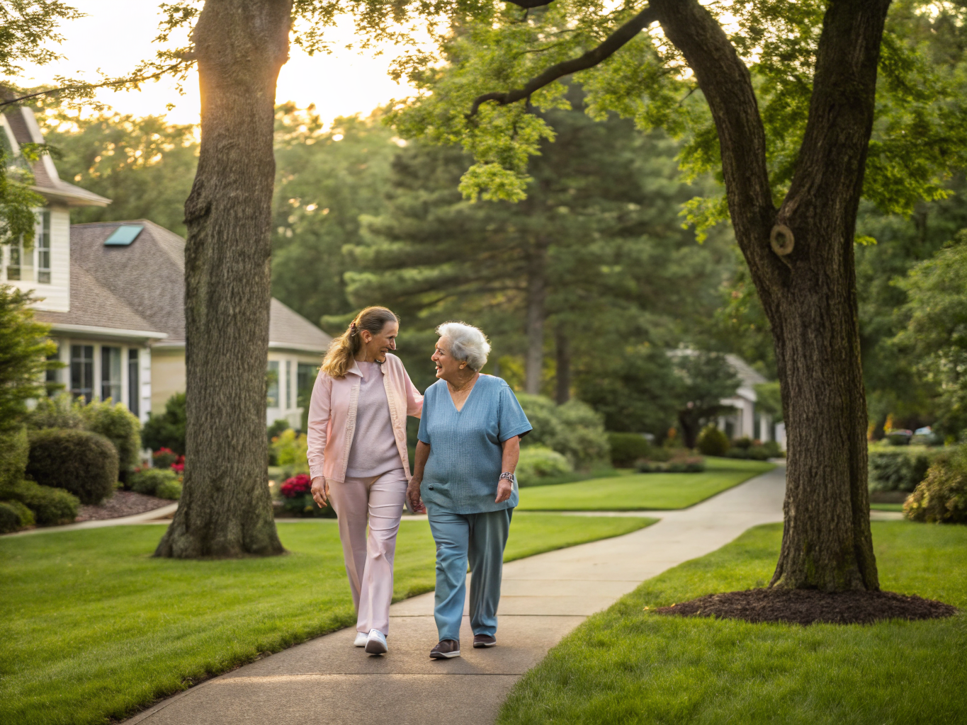 Home health aide assisting a senior resident in Bernards Township / Basking Ridge NJ Somerset County