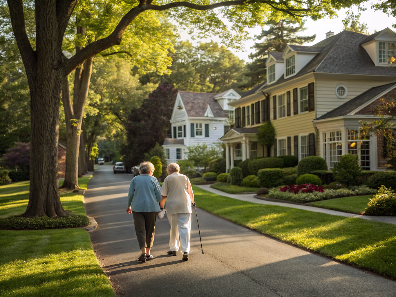 Home health aide assisting a senior resident in Bernardsville NJ Somerset County