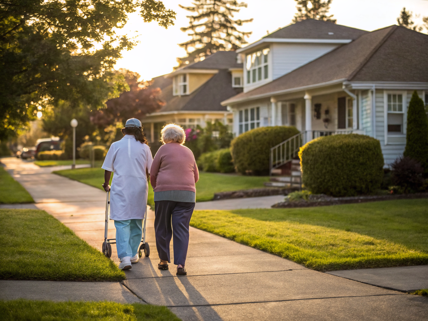 Home health aide assisting a senior resident in Bogota NJ Bergen County
