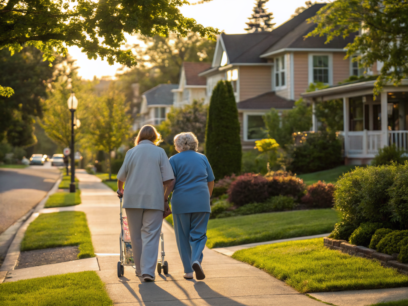 Home health aide assisting a senior resident in Carlstadt NJ Bergen County