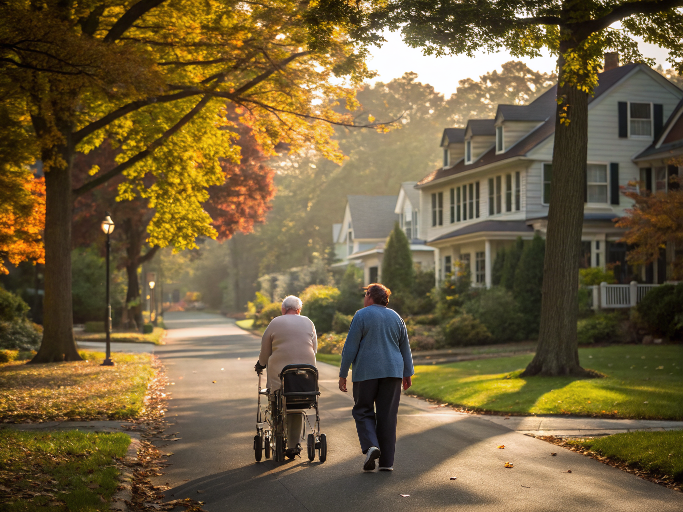 Home health aide assisting a senior resident in Chatham NJ Morris County