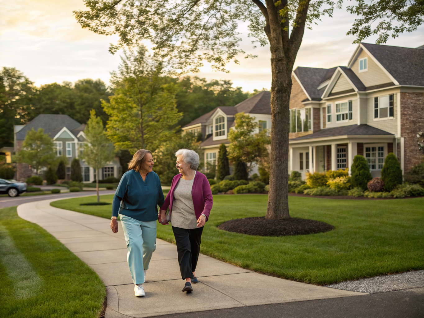 Home health aide assisting a senior resident in Chatham Township NJ Morris County