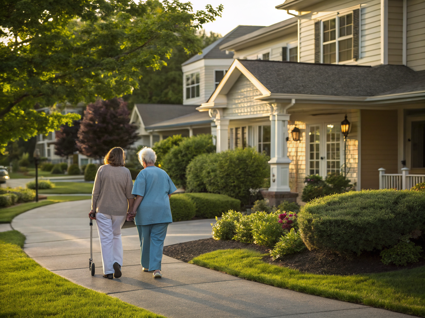 Home health aide assisting a senior resident in East Hanover NJ Morris County