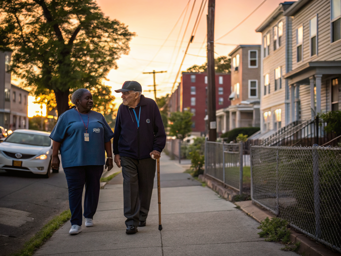 Home health aide assisting a senior resident in East Orange NJ Essex County