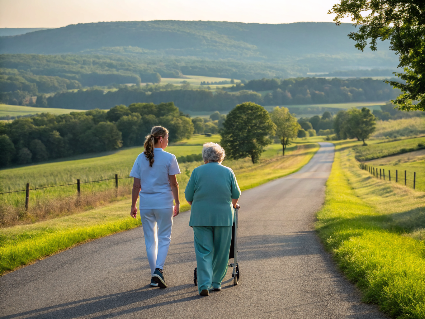 Home health aide assisting a senior resident in Flanders (Mount Olive) NJ Morris County