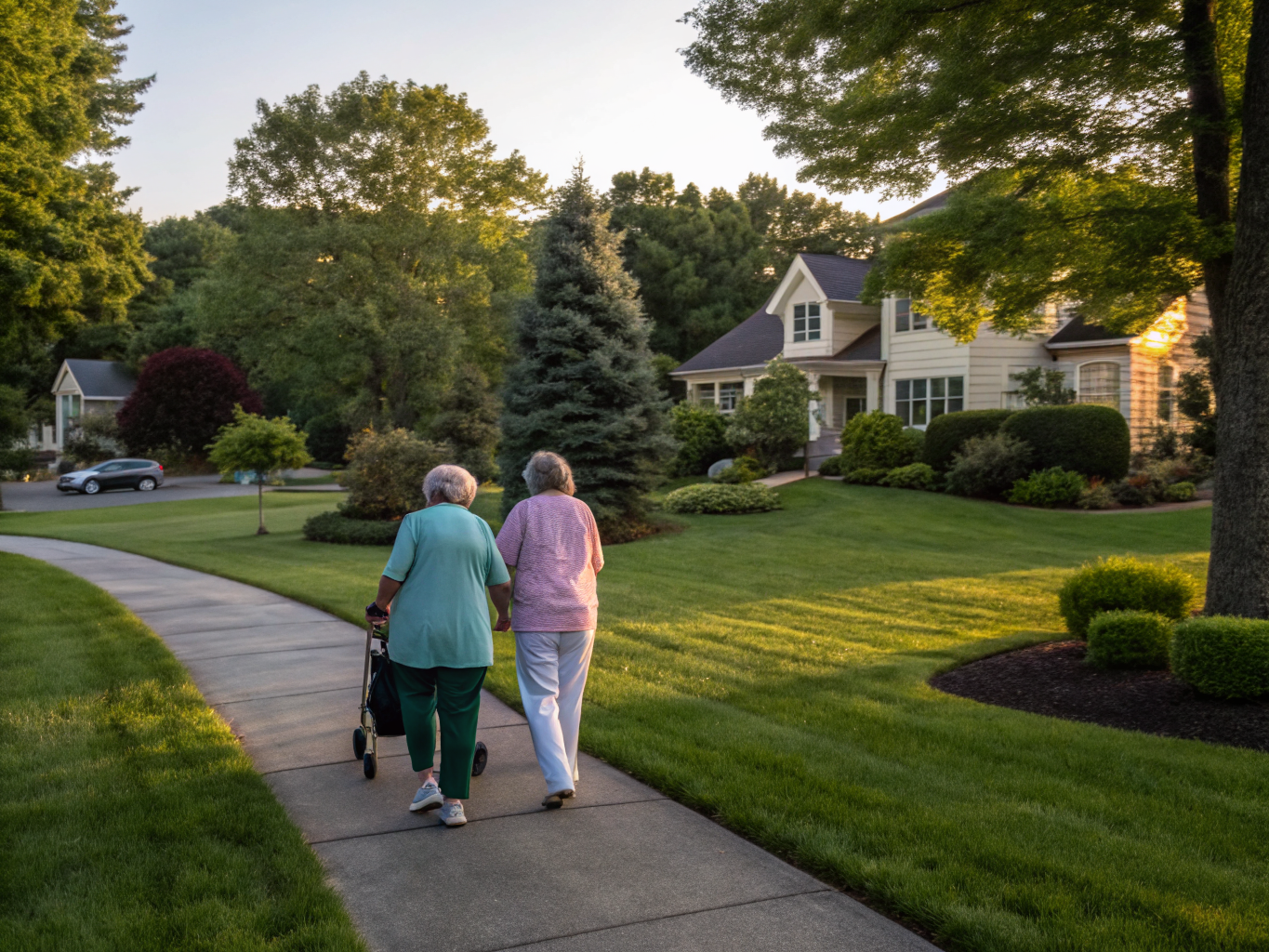 Home health aide assisting a senior resident in Florham Park NJ Morris County