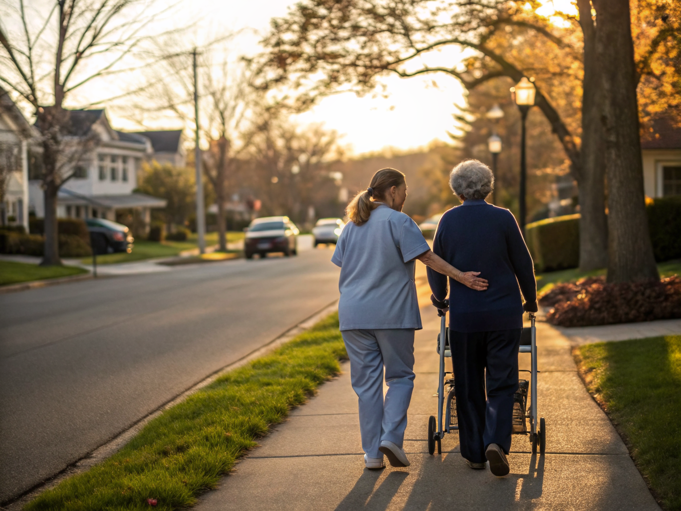Home health aide assisting a senior resident in Hackensack NJ Bergen County