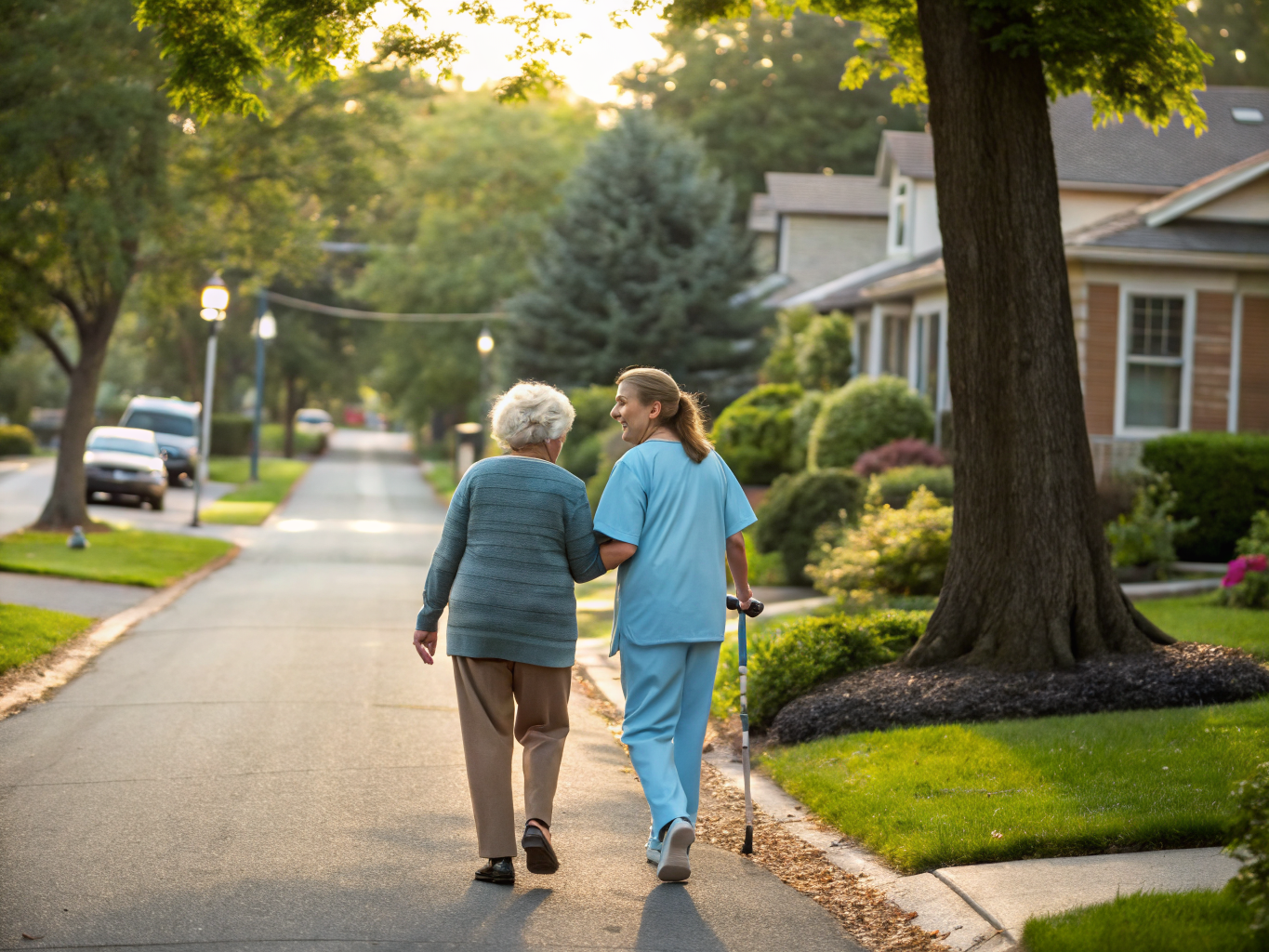 Home health aide assisting a senior resident in Hawthorne NJ Passaic County