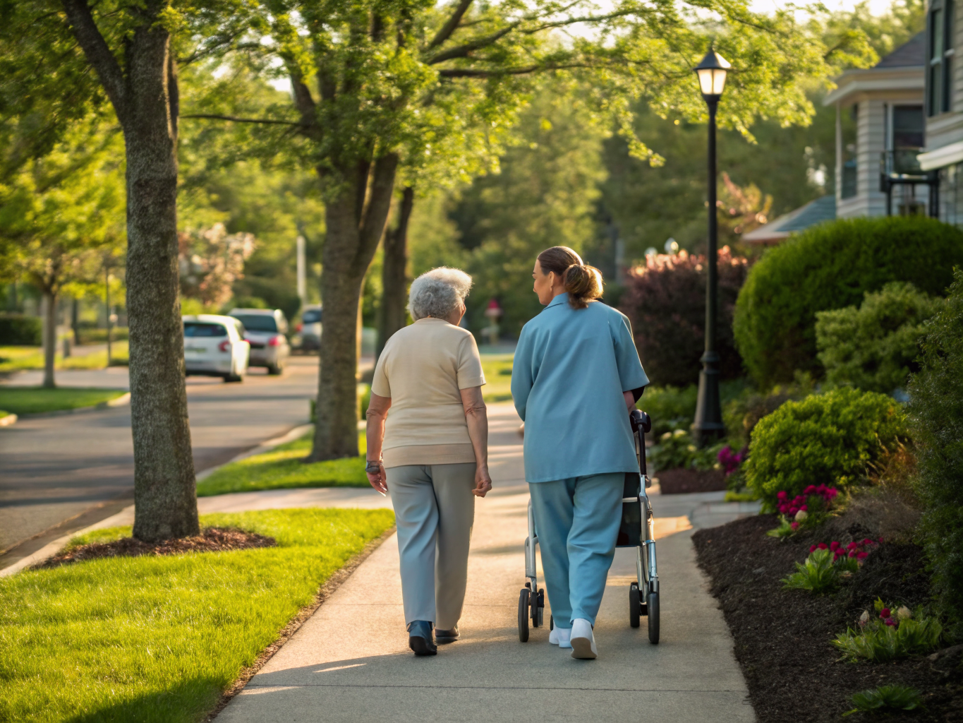 Home health aide assisting a senior resident in Helmetta NJ Middlesex County