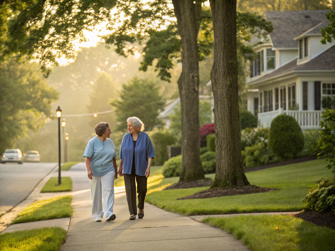Home health aide assisting a senior resident in Hillsdale NJ Bergen County