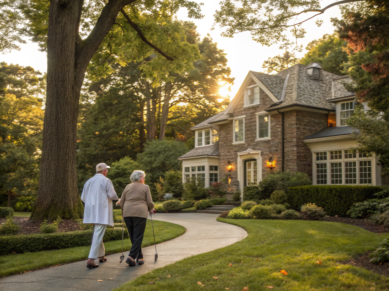 Home health aide assisting a senior resident in Ho-Ho-Kus NJ Bergen County