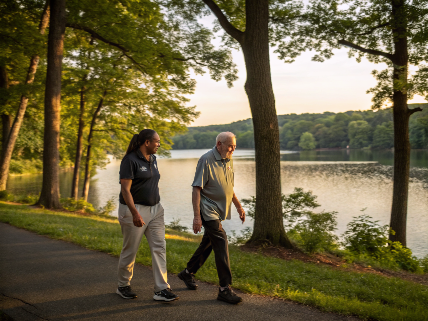 Home health aide assisting a senior resident in Jefferson Township NJ Morris County