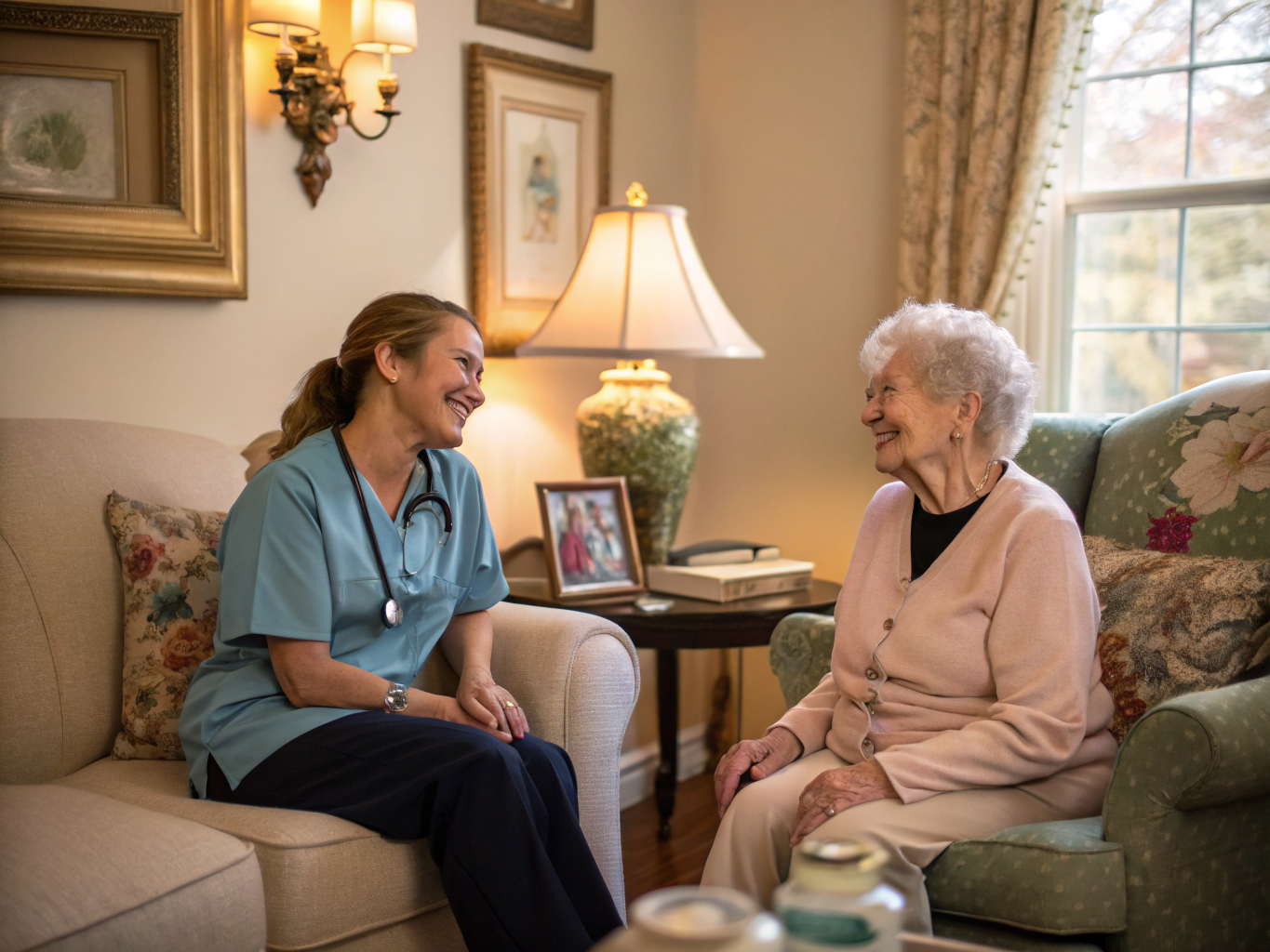 Caregiver working with senior client in Essex County NJ