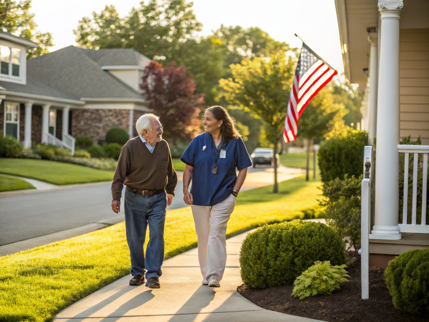 Home health aide assisting a senior resident in Kenvil (Roxbury) NJ Morris County