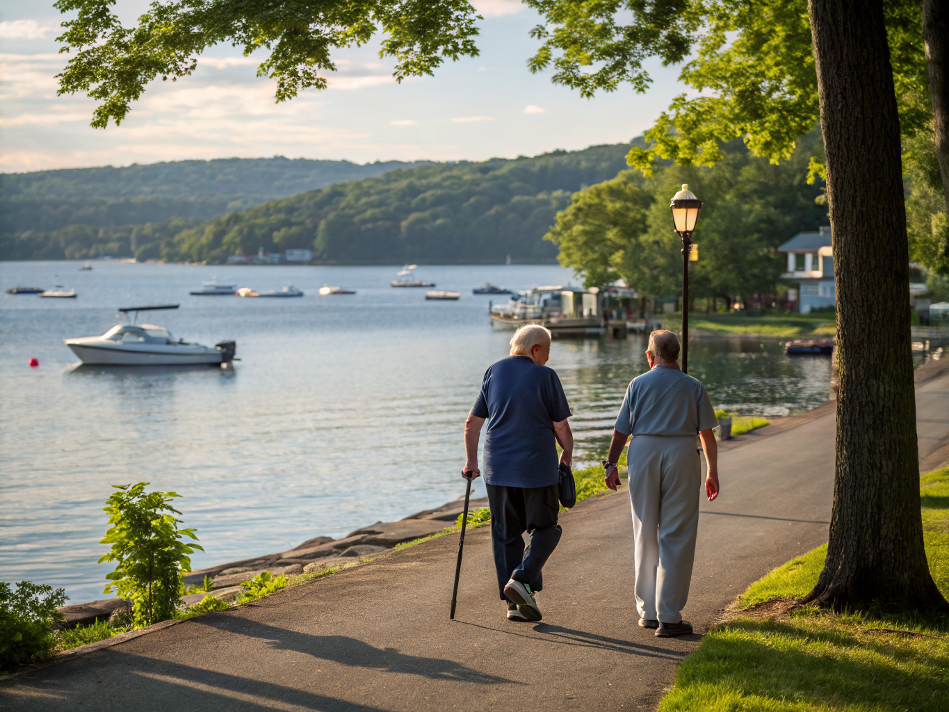 Home health aide assisting a senior resident in Lake Hopatcong NJ Morris County