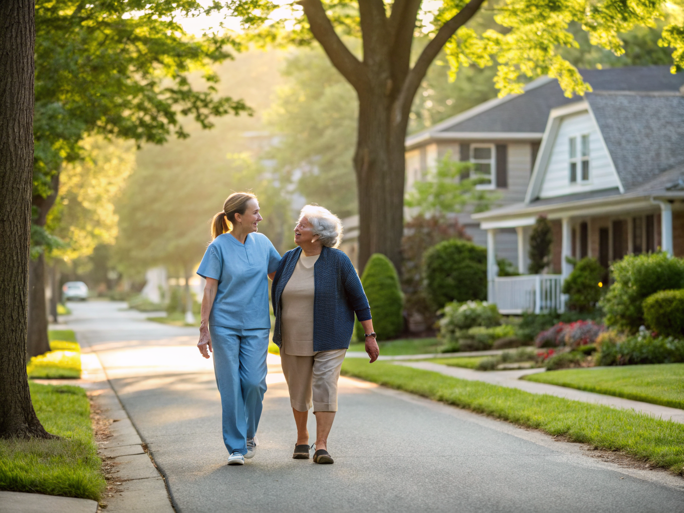 Home health aide assisting a senior resident in Ledgewood (Roxbury) NJ Morris County