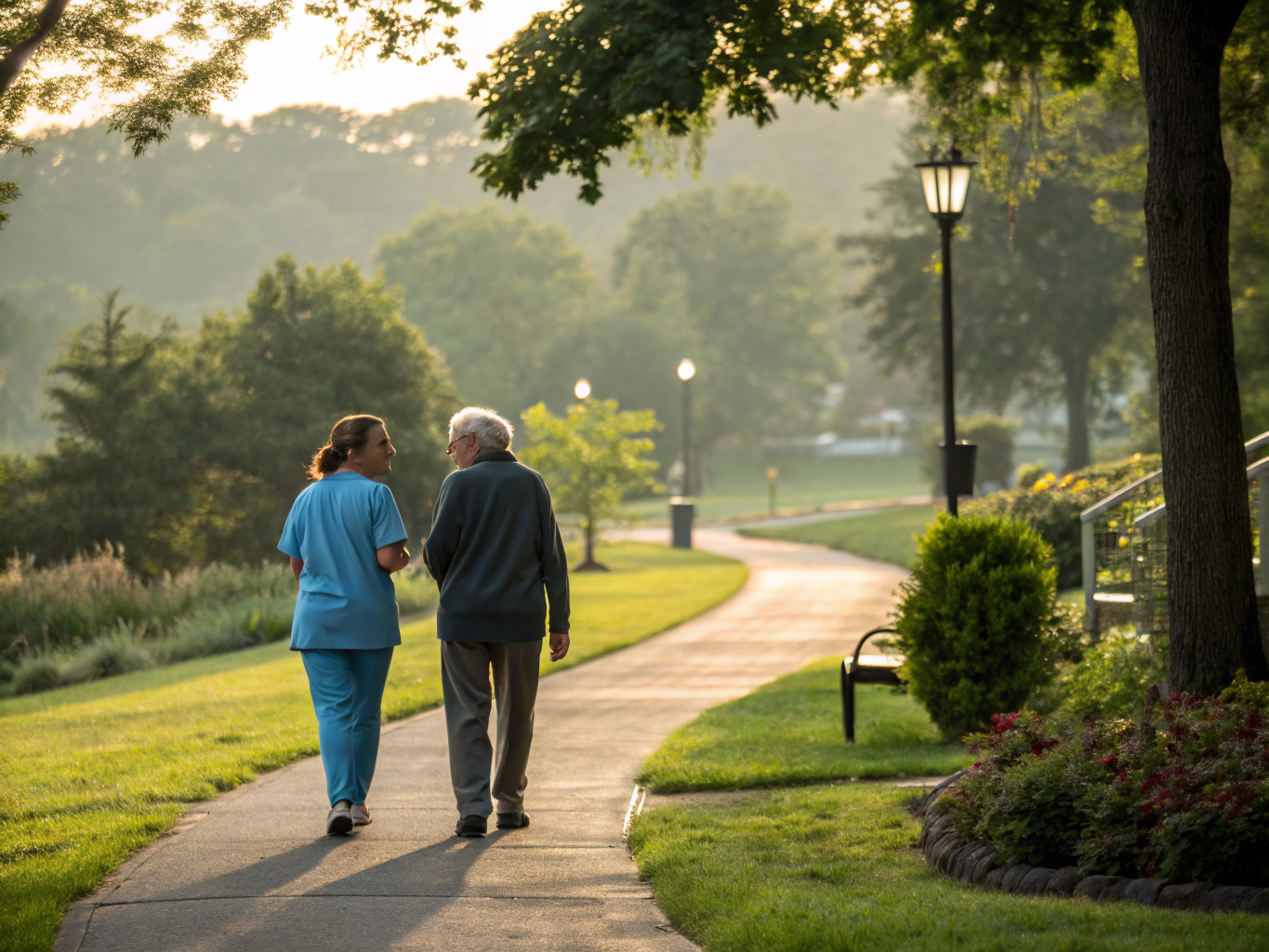 Home health aide assisting a senior resident in Little Falls/Woodland Park/Totowa NJ Passaic County