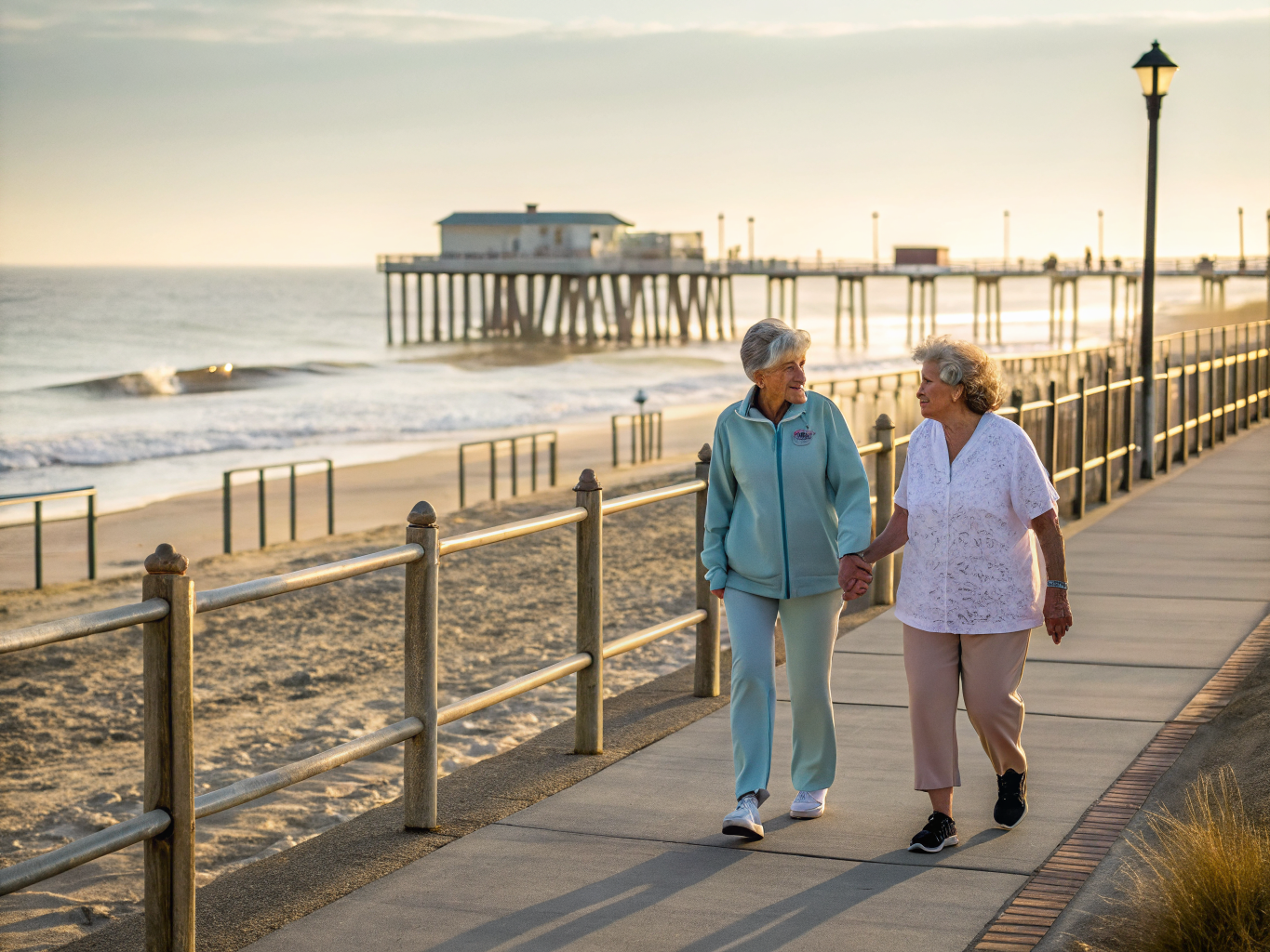 Home health aide providing care for a senior resident in Long Branch NJ Monmouth County