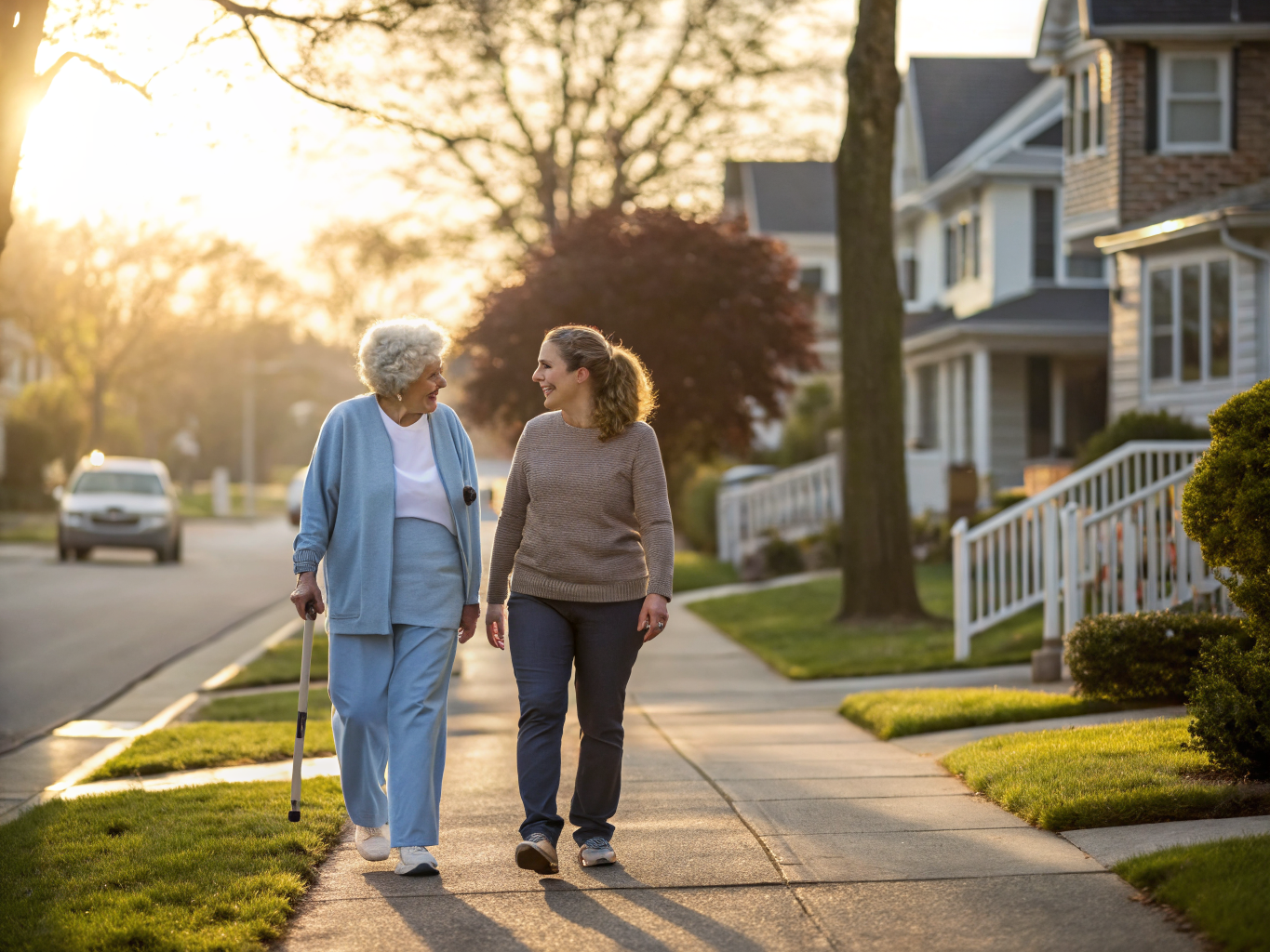 Home health aide assisting a senior resident in Lyndhurst NJ Bergen County
