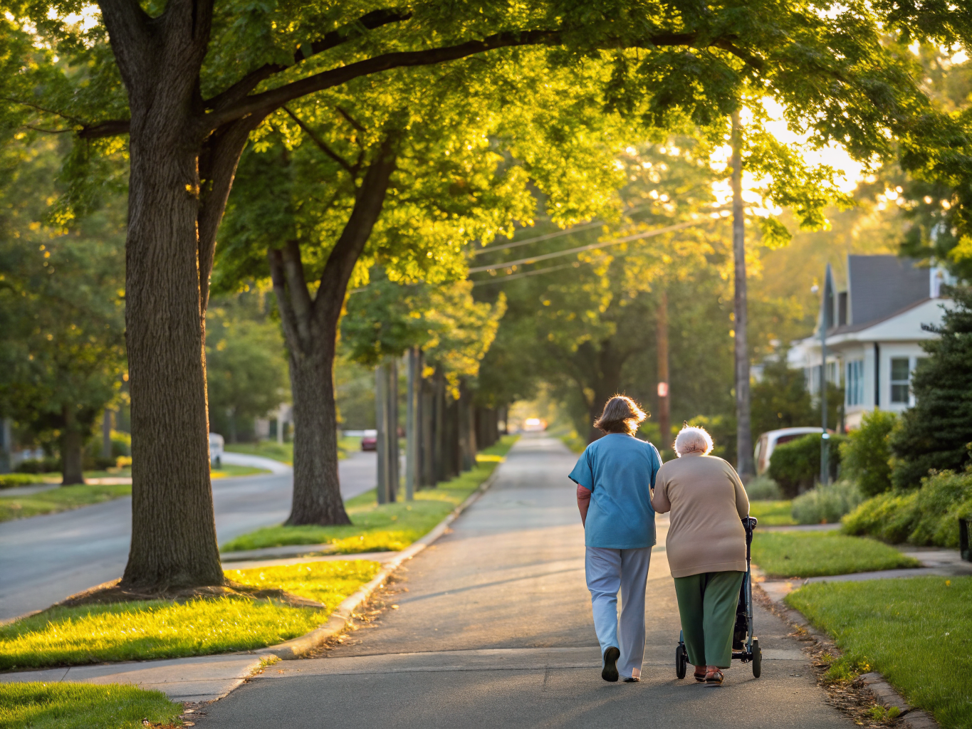 Home health aide providing care for a senior resident in Middletown NJ Monmouth County