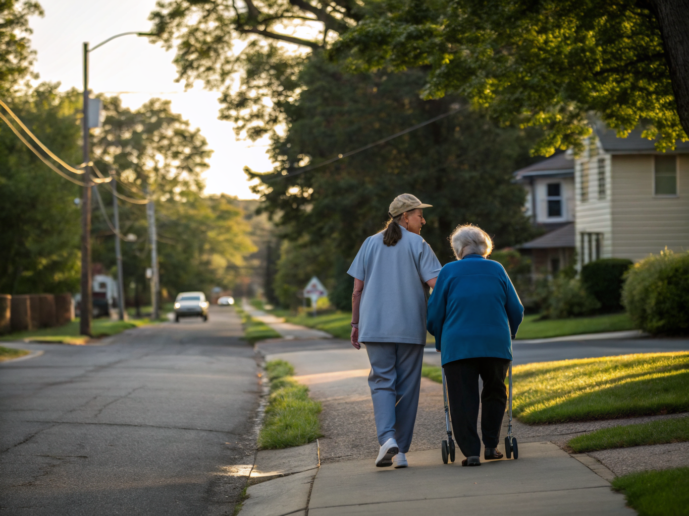 Home health aide assisting a senior resident in Milltown NJ Middlesex County