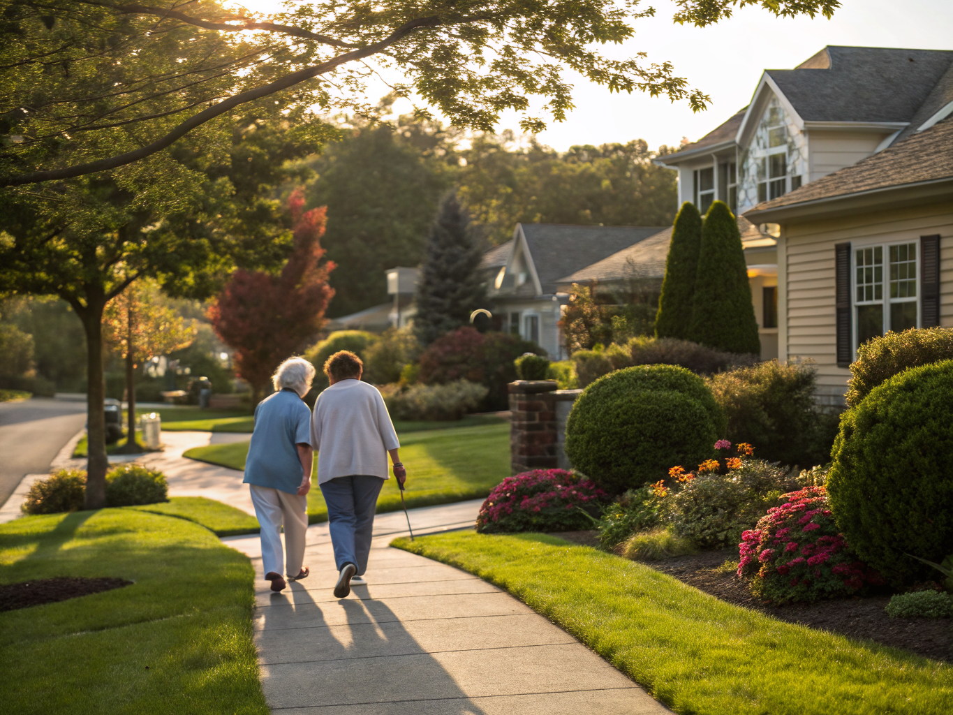 Home health aide assisting a senior resident in Morris Plains NJ Morris County