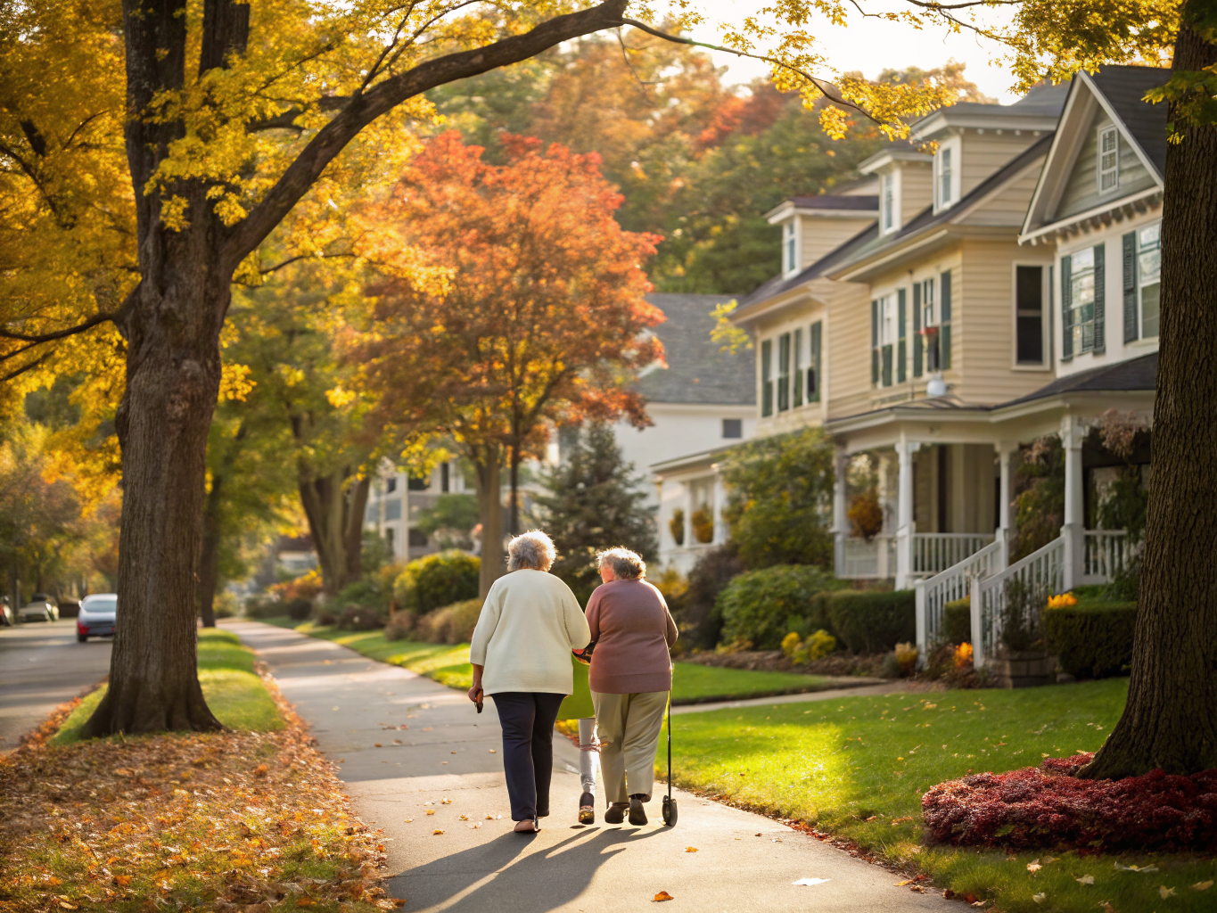Home health aide assisting a senior resident in Morris Township NJ Morris County