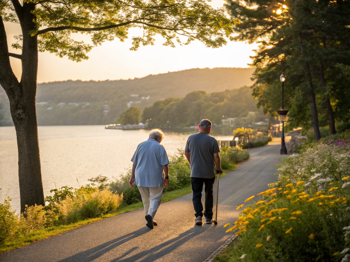 Home health aide assisting a senior resident in Mount Arlington NJ Morris County
