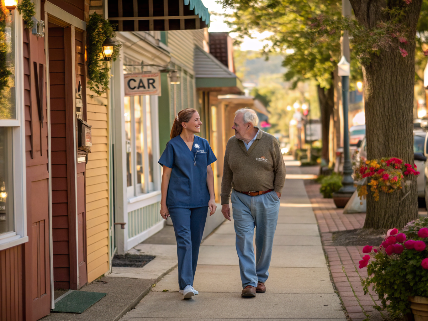 Home health aide assisting a senior resident in Netcong NJ Morris County
