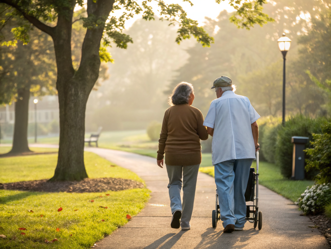 Home health aide assisting a senior resident in North Brunswick NJ Middlesex County