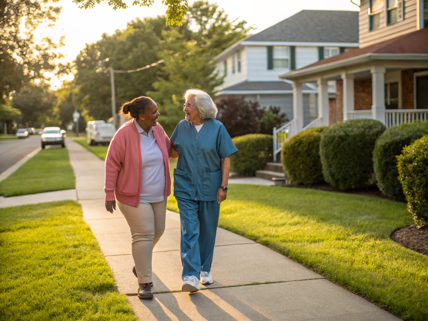 Home health aide assisting a senior resident in North Plainfield NJ Somerset County