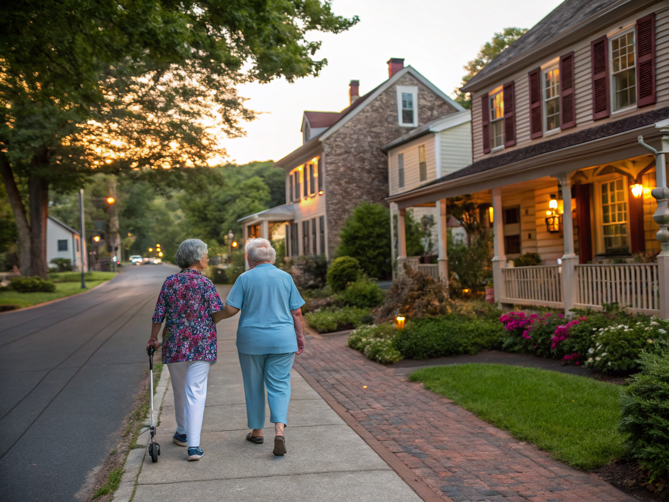Home health aide assisting a senior resident in Peapack-Gladstone NJ Somerset County