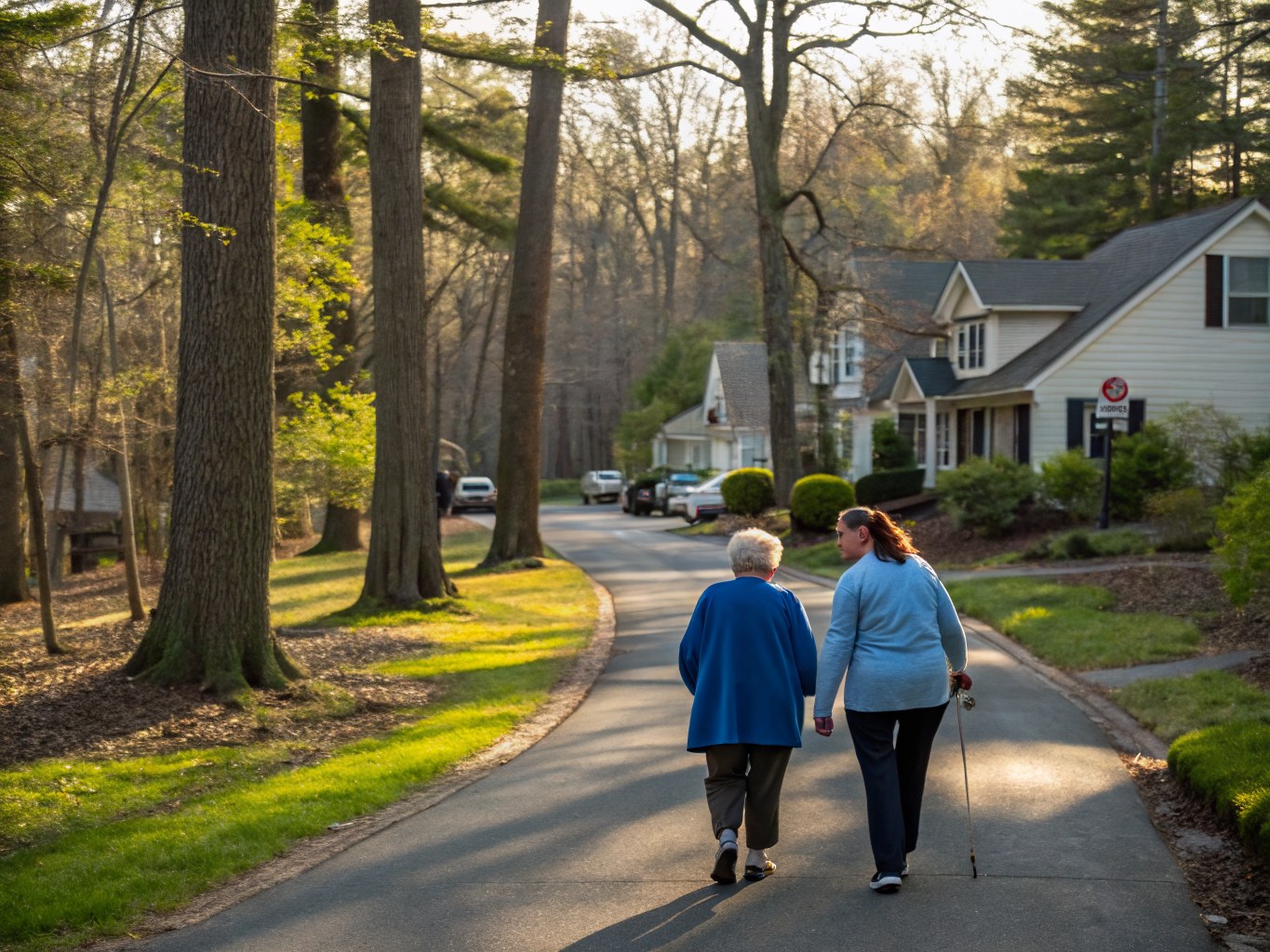 Home health aide assisting a senior resident in Pine Brook (Montville) NJ Morris County