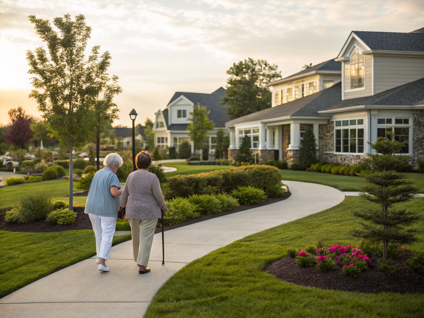 Home health aide assisting a senior resident in Pompton Plains NJ Morris County
