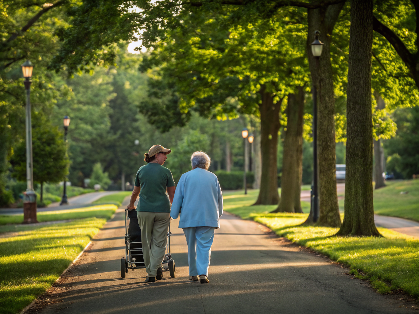Home health aide assisting a senior resident in Rahway NJ Middlesex County