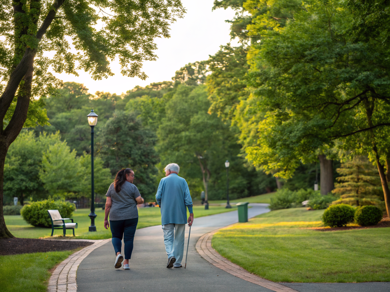 Home health aide assisting a senior resident in Randolph NJ Morris County