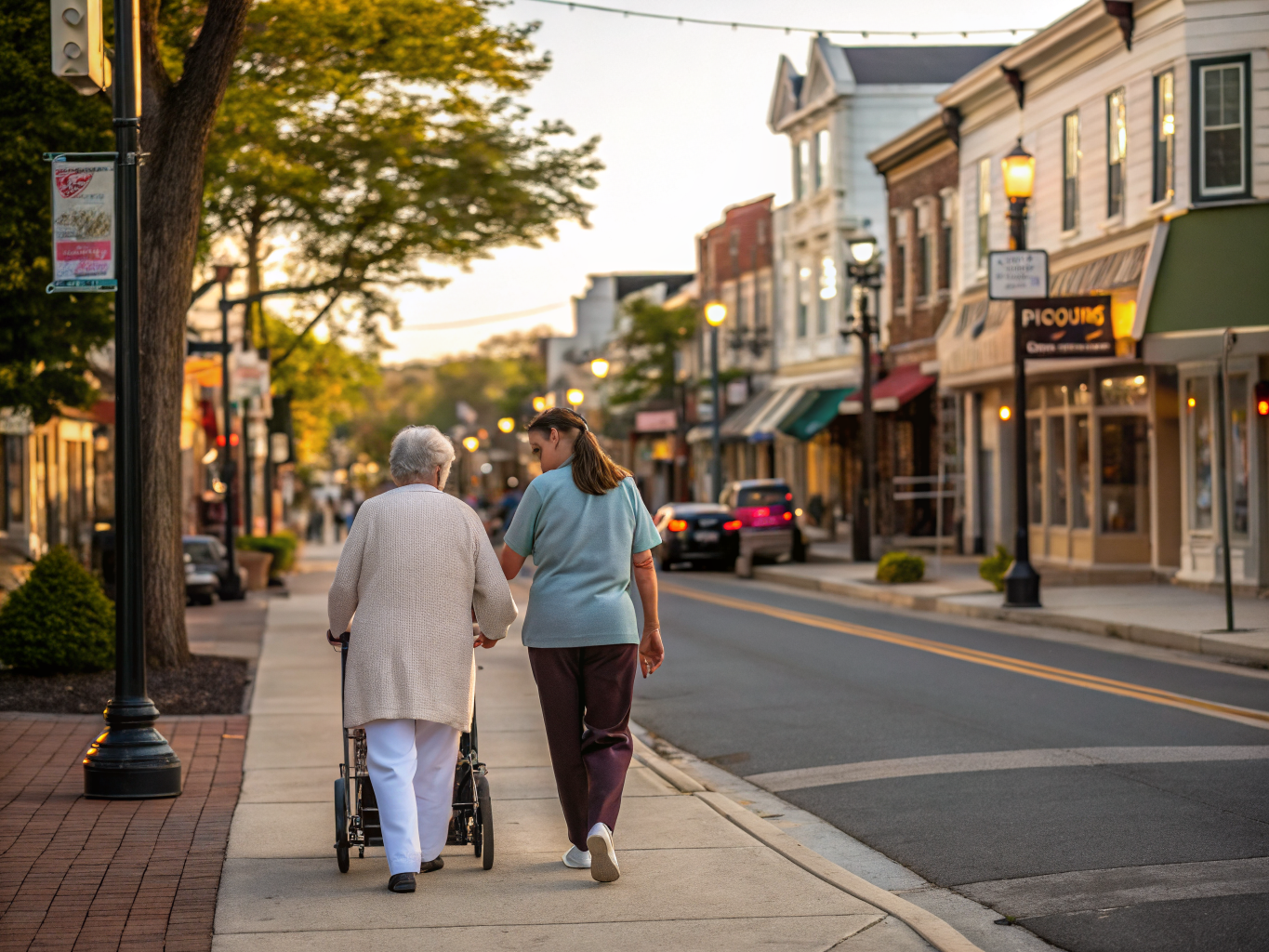 Home health aide assisting a senior resident in Red Bank NJ Monmouth County