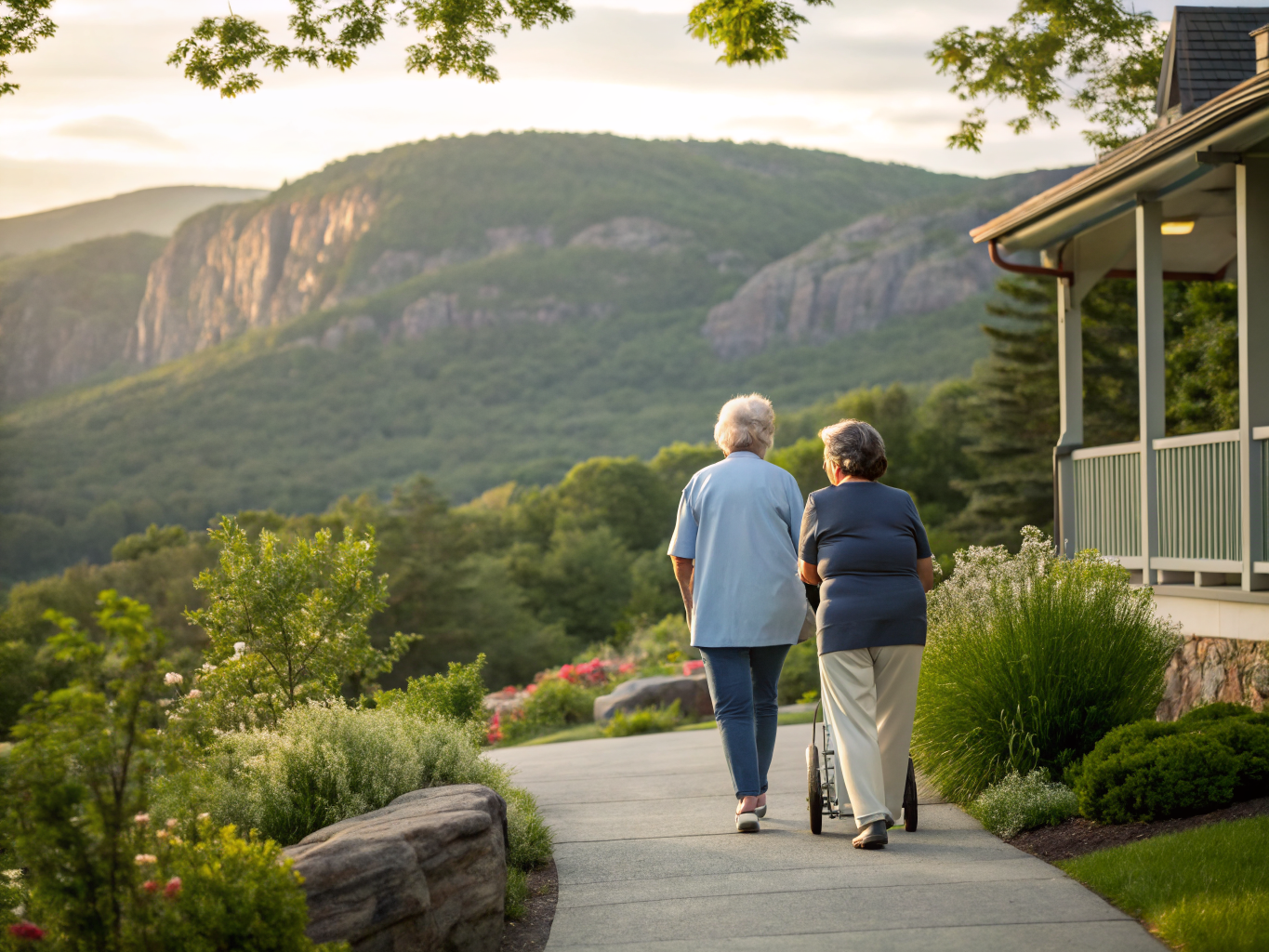 Home health aide assisting a senior resident in Ringwood NJ Passaic County