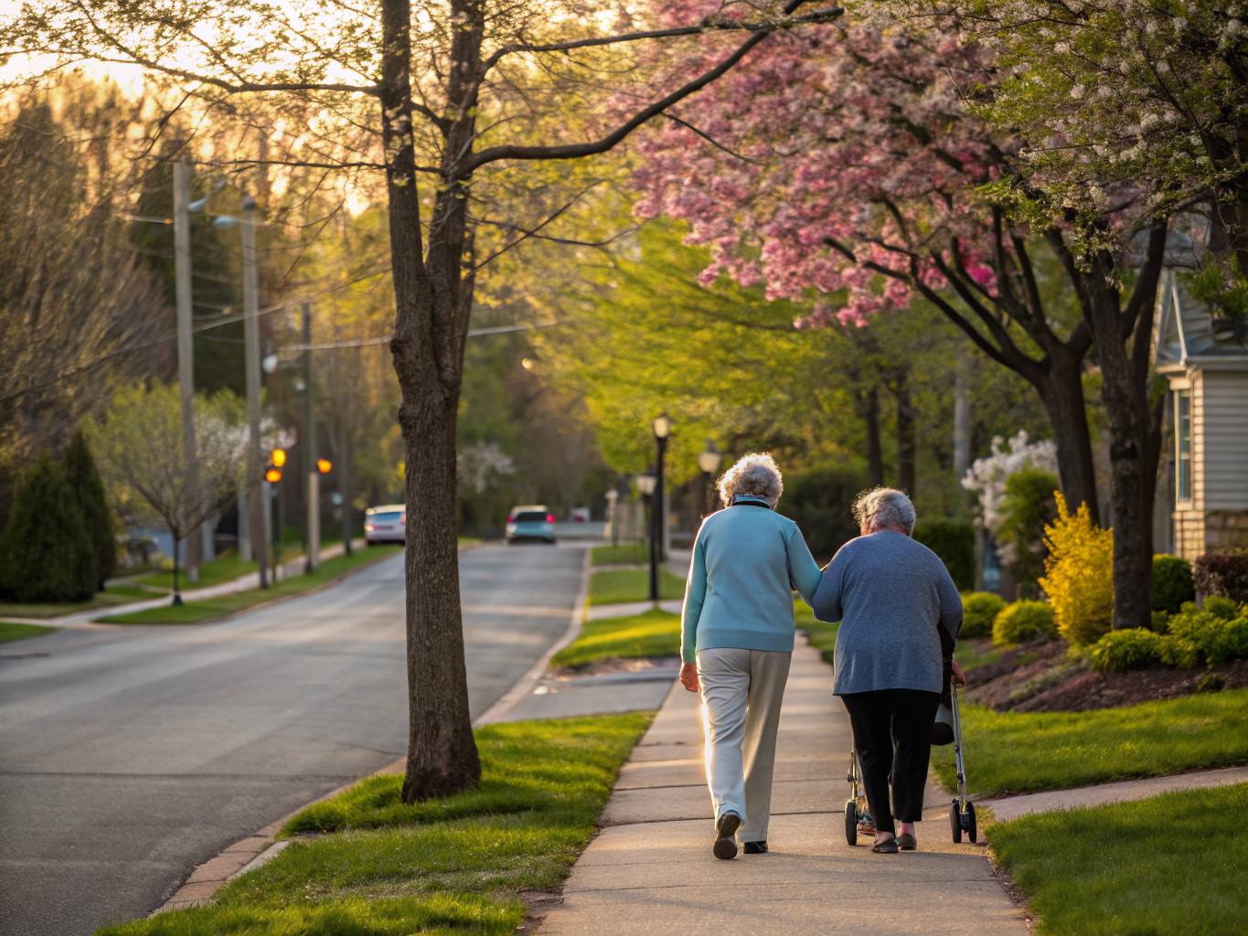Home health aide assisting a senior resident in Rockaway NJ Morris County