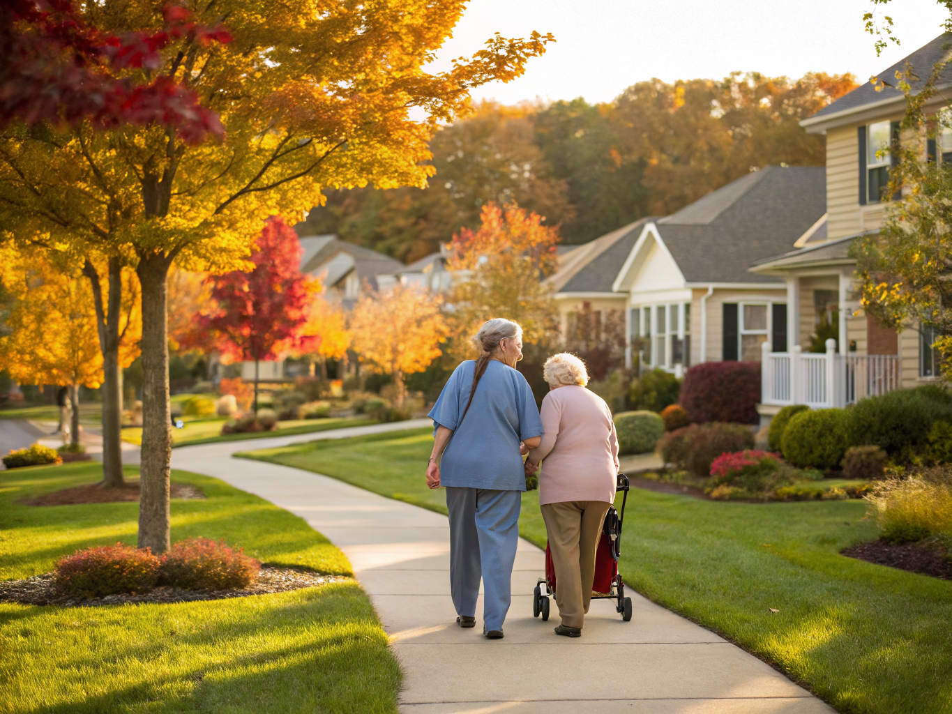 Home health aide assisting a senior resident in Roxbury/Succasunna NJ Morris County