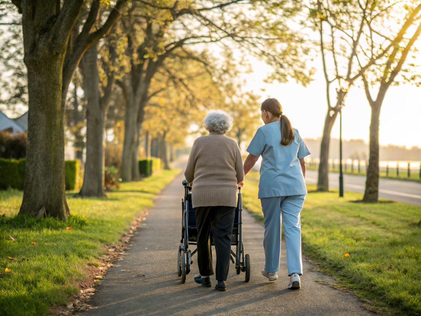 Home health aide assisting a senior resident in Sayreville NJ Middlesex County