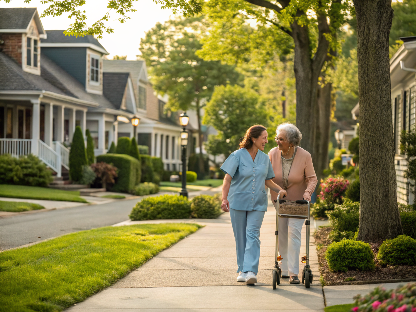 Home health aide assisting a senior in Westfield NJ Union County