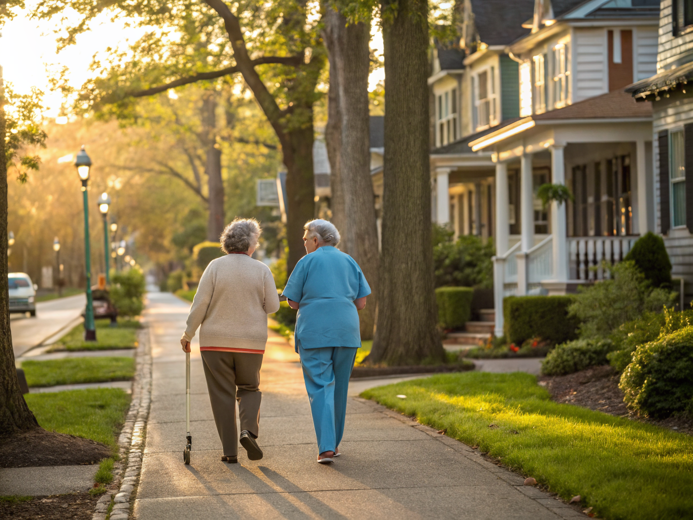 Home health aide providing care for a senior resident in Shrewsbury NJ Monmouth County