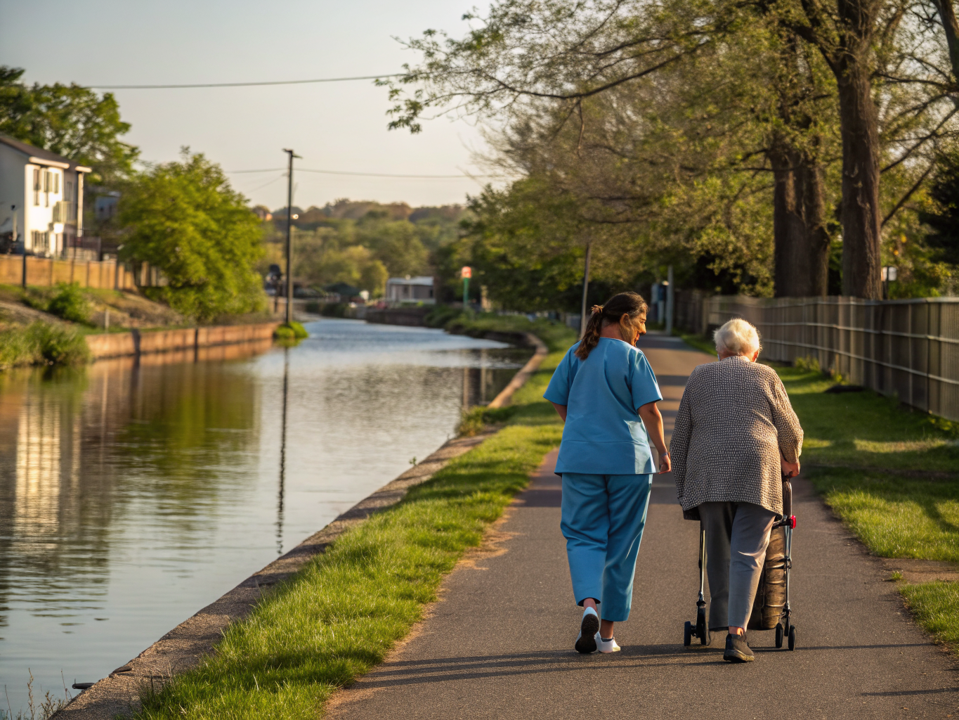 Home health aide assisting a senior resident in South Bound Brook NJ Somerset County