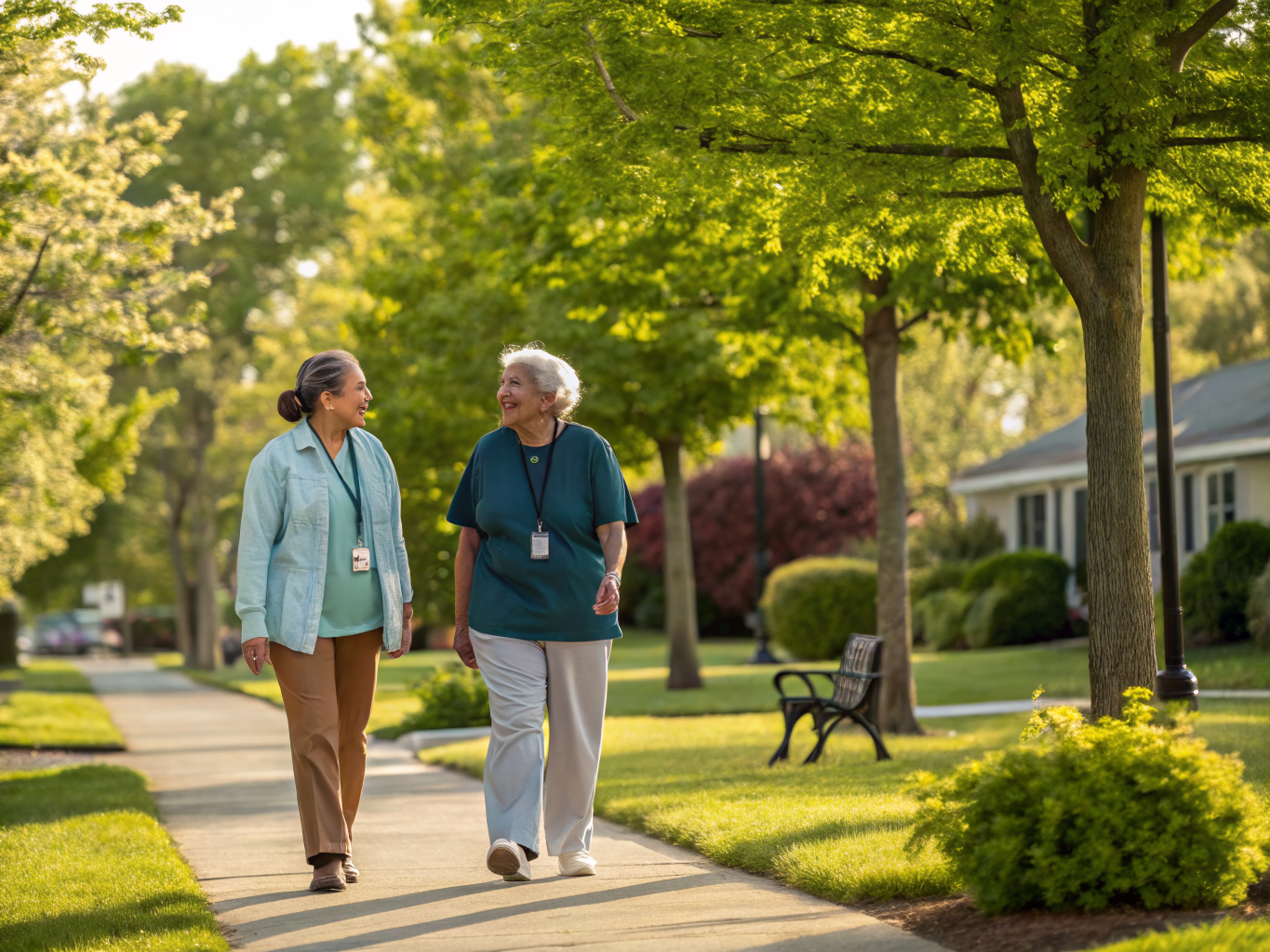 Home health aide assisting a senior resident in South Plainfield NJ Middlesex County